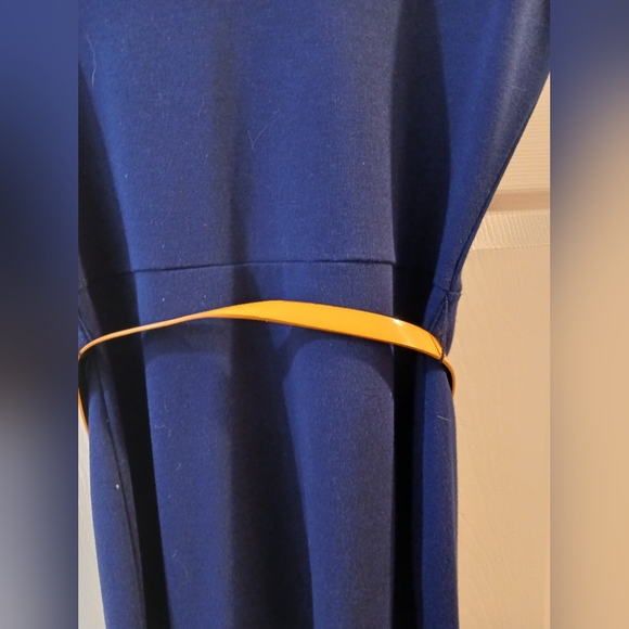 Derek Heart Medium navy mini dress with Hot orange neon belt - Picture 2 of 8